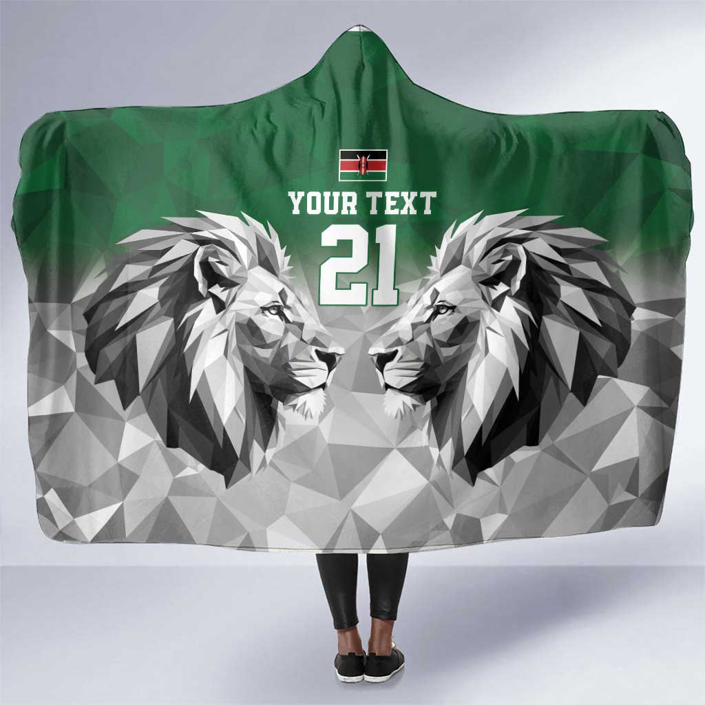 Custom Rugby Africa Kenya Hooded Blanket Green Kenyan 22-23 Motif - African Pride