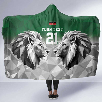 Custom Rugby Africa Kenya Hooded Blanket Green Kenyan 22-23 Motif - African Pride