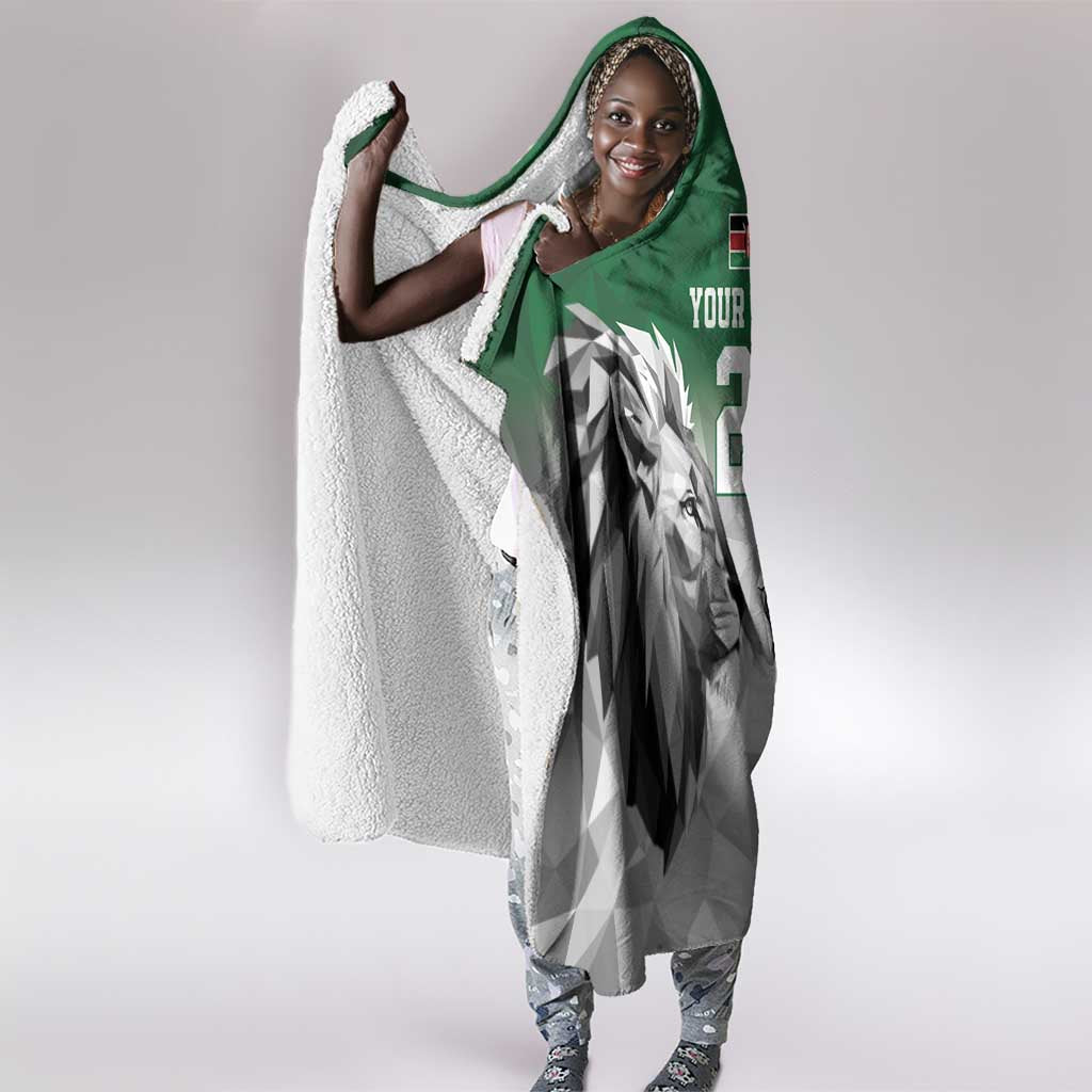 Custom Rugby Africa Kenya Hooded Blanket Green Kenyan 22-23 Motif - African Pride
