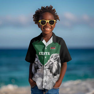 Custom Rugby Africa Kenya Kid Hawaiian Shirt Green Kenyan 22-23 Motif - African Pride