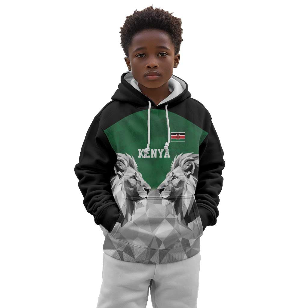 Custom Rugby Africa Kenya Kid Hoodie Green Kenyan 22-23 Motif - African Pride