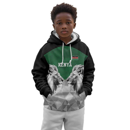 Custom Rugby Africa Kenya Kid Hoodie Green Kenyan 22-23 Motif - African Pride