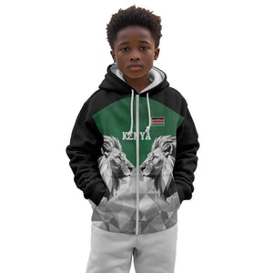 Custom Rugby Africa Kenya Kid Hoodie Green Kenyan 22-23 Motif - African Pride