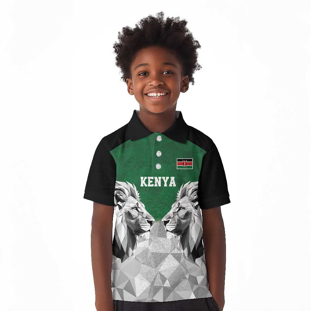 Custom Rugby Africa Kenya Kid Polo Shirt Green Kenyan 22-23 Motif - African Pride