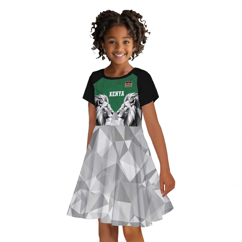 Custom Rugby Africa Kenya Kid Short Sleeve Dress Green Kenyan 22-23 Motif - African Pride