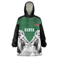 Custom Rugby Africa Kenya Kid Wearable Blanket Hoodie Green Kenyan 22-23 Motif - African Pride