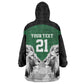 Custom Rugby Africa Kenya Kid Wearable Blanket Hoodie Green Kenyan 22-23 Motif - African Pride