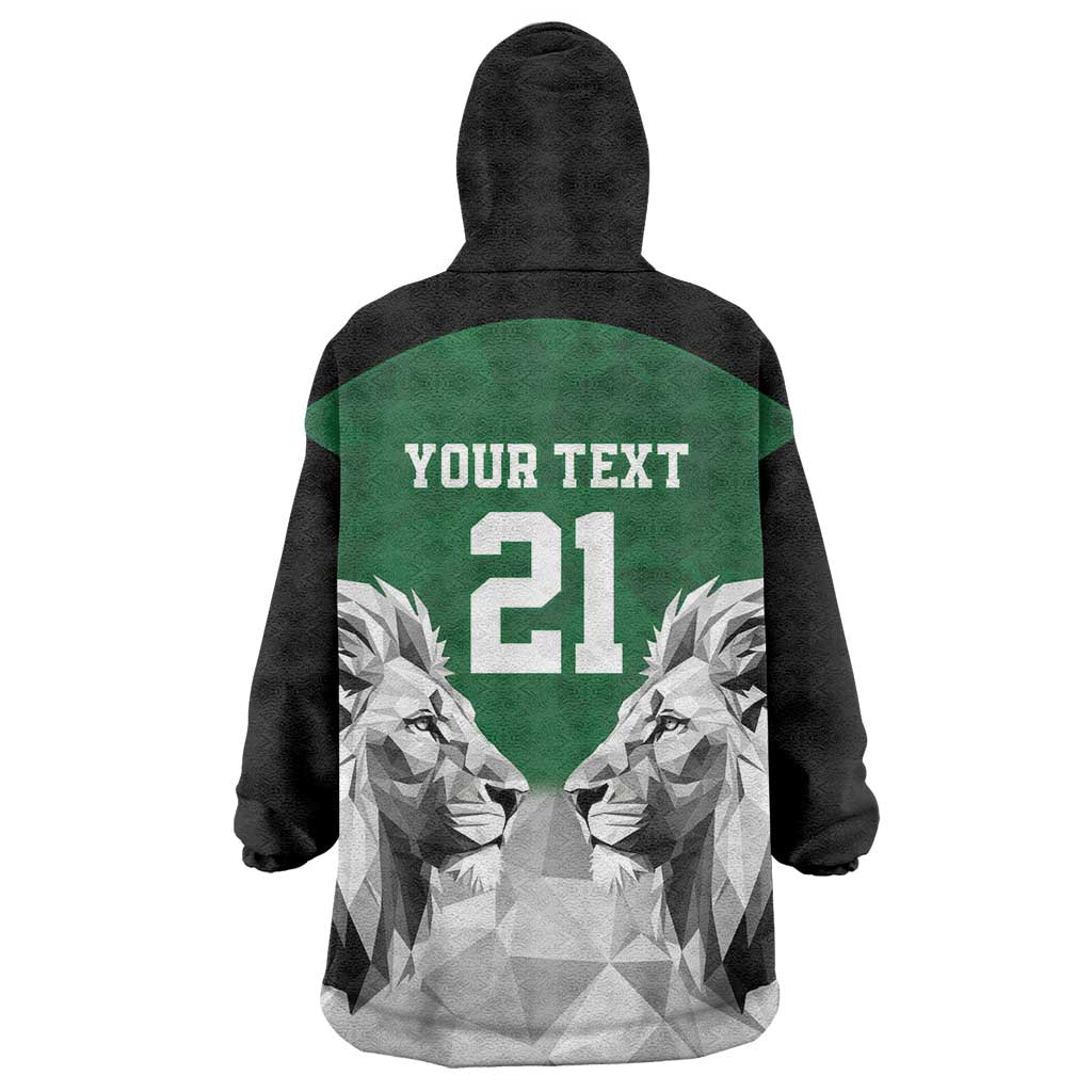 Custom Rugby Africa Kenya Kid Wearable Blanket Hoodie Green Kenyan 22-23 Motif - African Pride