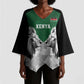Custom Rugby Africa Kenya Kimono Sleeve Blouse Green Kenyan 22-23 Motif