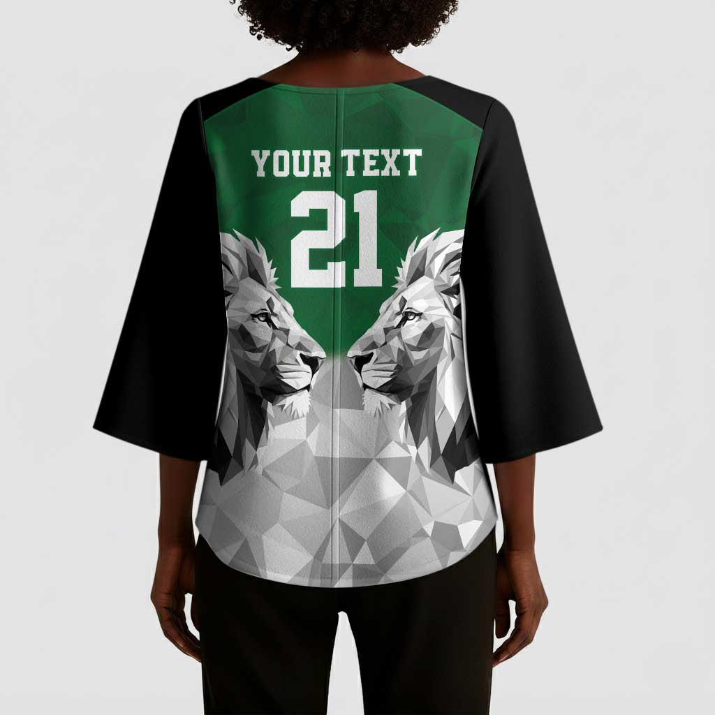 Custom Rugby Africa Kenya Kimono Sleeve Blouse Green Kenyan 22-23 Motif