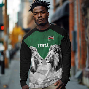 Custom Rugby Africa Kenya Long Sleeve Shirt Green Kenyan 22-23 Motif - African Pride