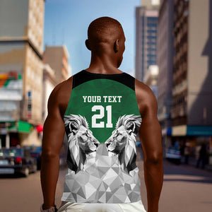 Custom Rugby Africa Kenya Men Tank Top Green Kenyan 22-23 Motif - African Pride