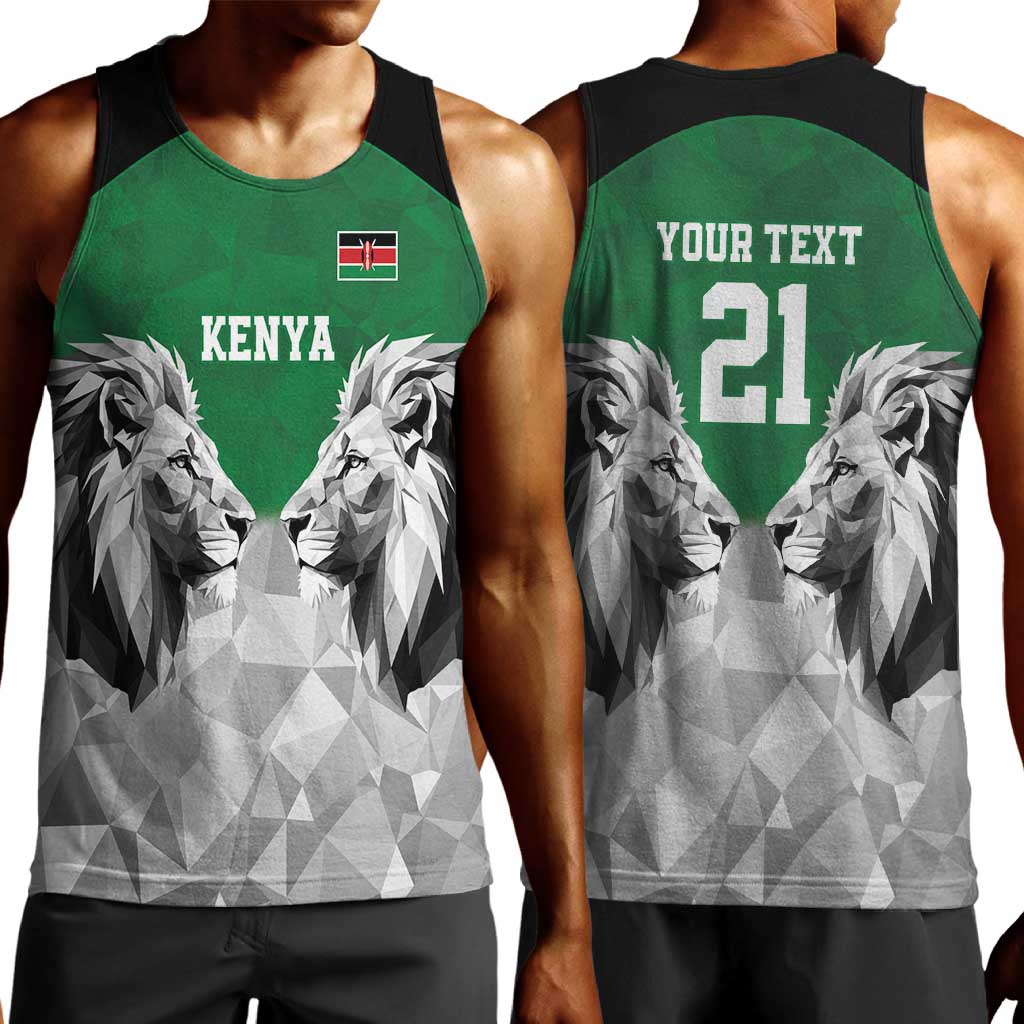 Custom Rugby Africa Kenya Men Tank Top Green Kenyan 22-23 Motif - African Pride