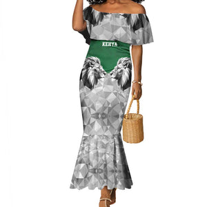 Custom Rugby Africa Kenya Mermaid Dress Green Kenyan 22-23 Motif - African Pride
