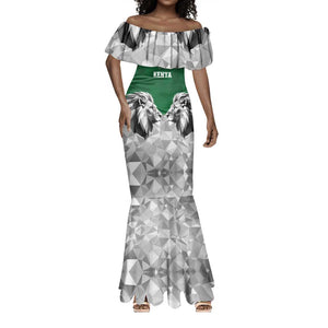 Custom Rugby Africa Kenya Mermaid Dress Green Kenyan 22-23 Motif - African Pride