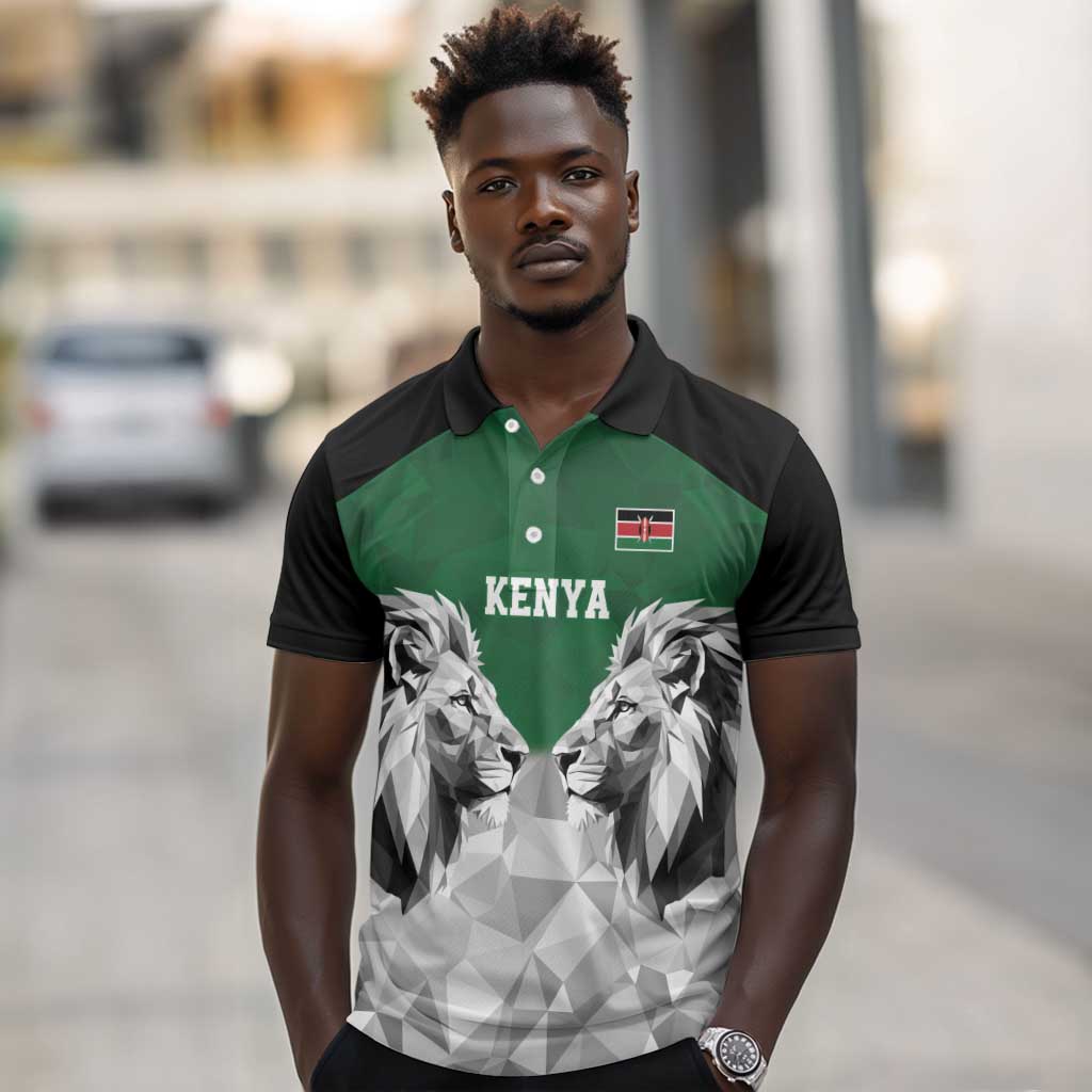 Custom Rugby Africa Kenya Polo Shirt Green Kenyan 22-23 Motif - African Pride