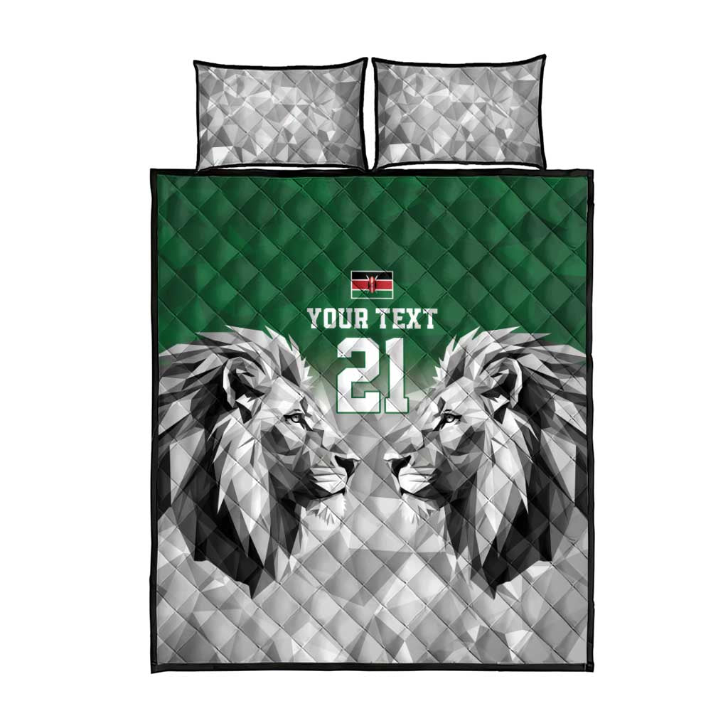 Custom Rugby Africa Kenya Quilt Bed Set Green Kenyan 22-23 Motif - African Pride