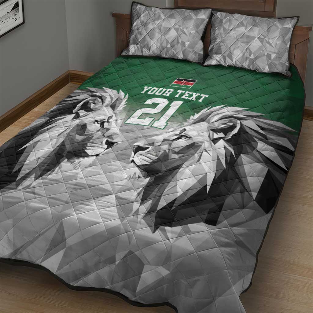 Custom Rugby Africa Kenya Quilt Bed Set Green Kenyan 22-23 Motif - African Pride