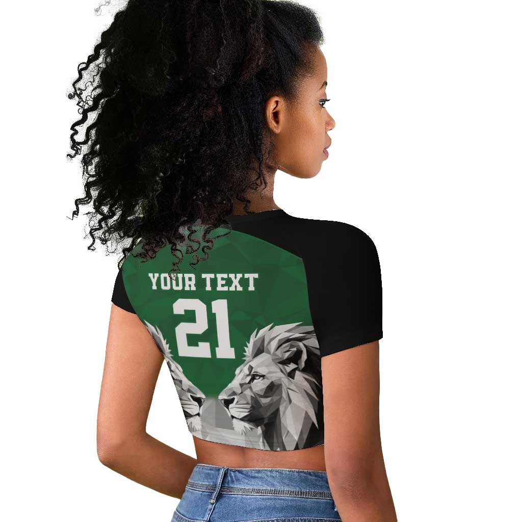 Custom Rugby Africa Kenya Raglan Cropped T shirt Green Kenyan 22-23 Motif - African Pride