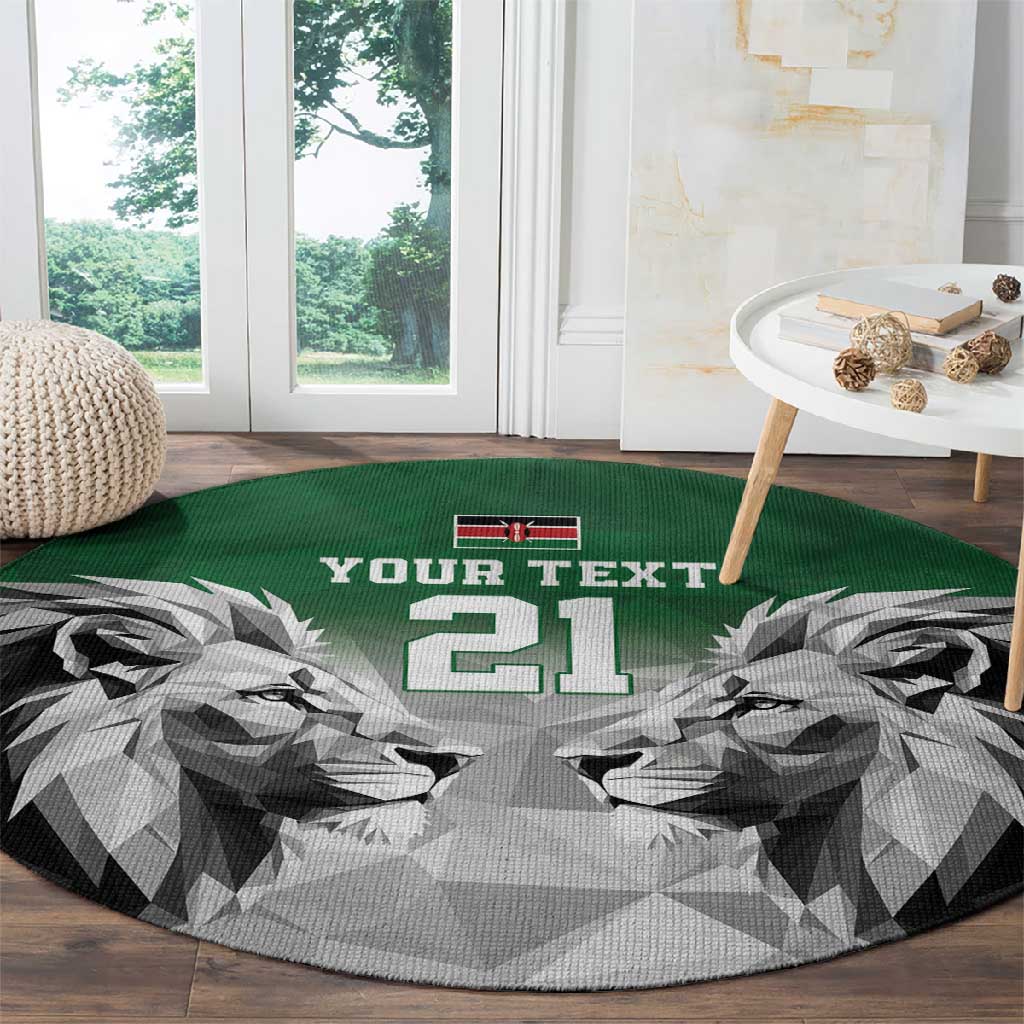 Custom Rugby Africa Kenya Round Carpet Green Kenyan 22-23 Motif - African Pride