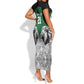 Custom Rugby Africa Kenya Short Sleeve Bodycon Dress Green Kenyan 22-23 Motif - African Pride