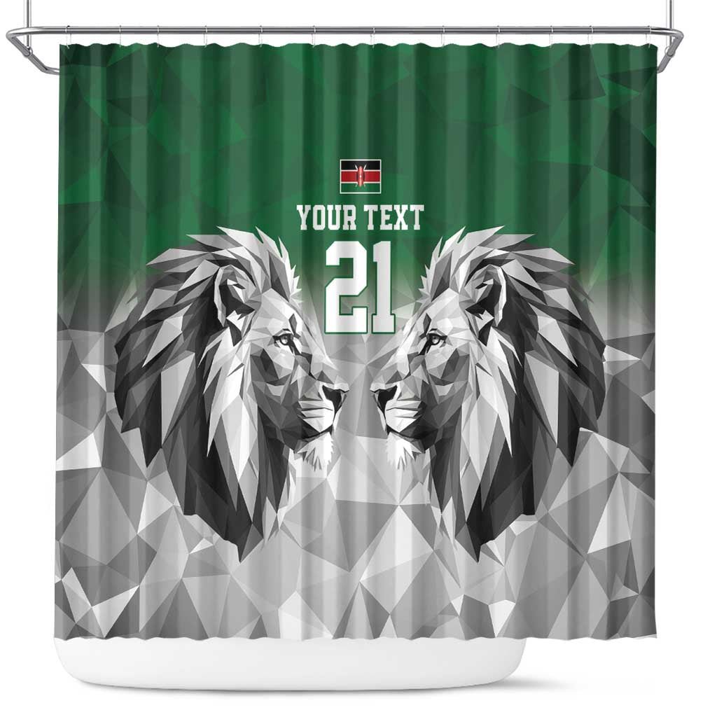 Custom Rugby Africa Kenya Shower Curtain Green Kenyan 22-23 Motif - African Pride