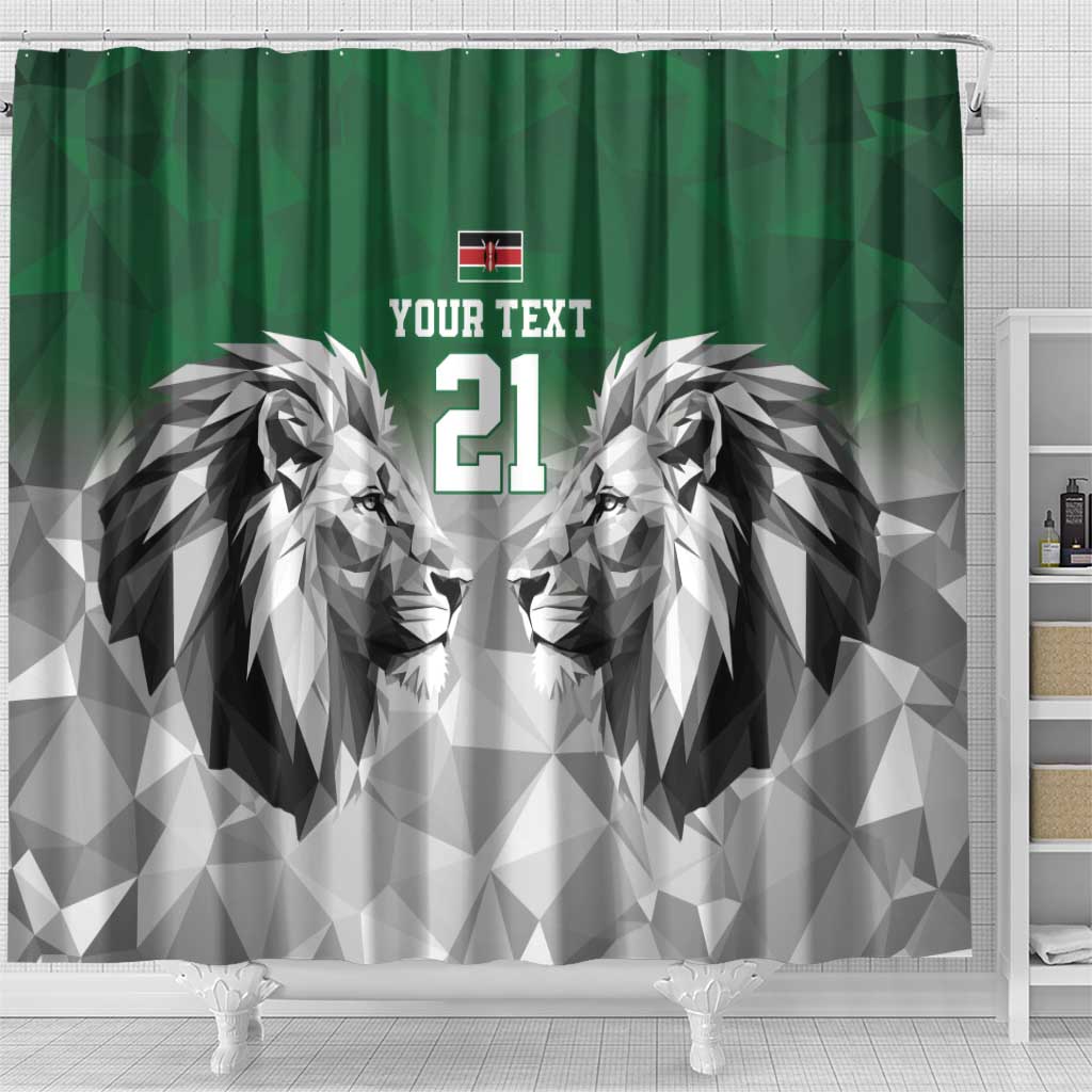 Custom Rugby Africa Kenya Shower Curtain Green Kenyan 22-23 Motif - African Pride