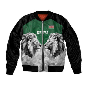 Custom Rugby Africa Kenya Sleeve Zip Bomber Jacket Green Kenyan 22-23 Motif - African Pride