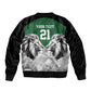 Custom Rugby Africa Kenya Sleeve Zip Bomber Jacket Green Kenyan 22-23 Motif - African Pride