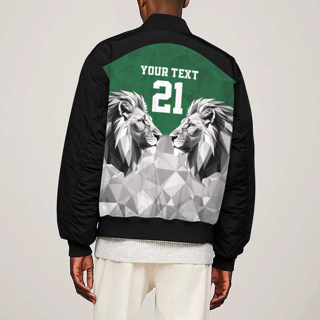 Custom Rugby Africa Kenya Sleeve Zip Bomber Jacket Green Kenyan 22-23 Motif - African Pride