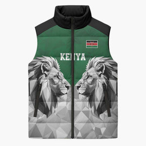 Custom Rugby Africa Kenya Sleeveless Puffer Jacket Green Kenyan 22-23 Motif