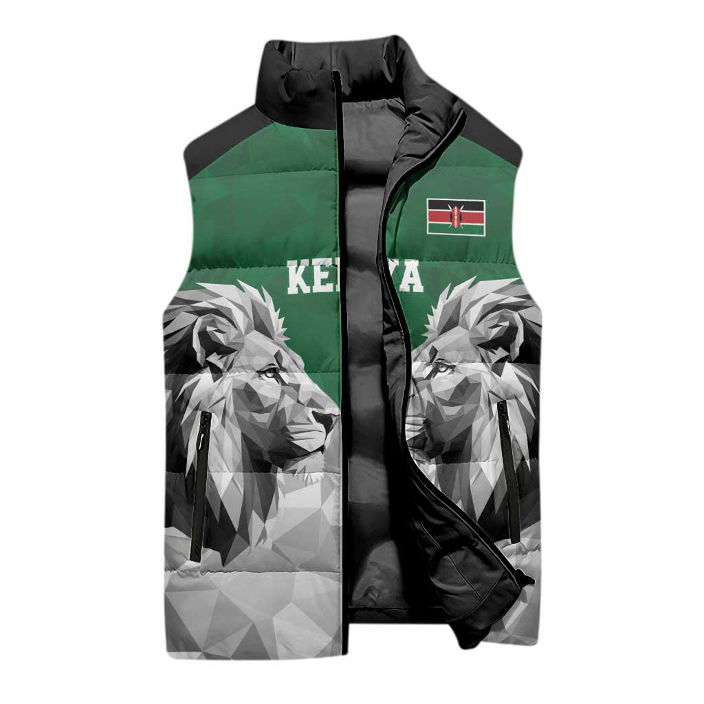 Custom Rugby Africa Kenya Sleeveless Puffer Jacket Green Kenyan 22-23 Motif