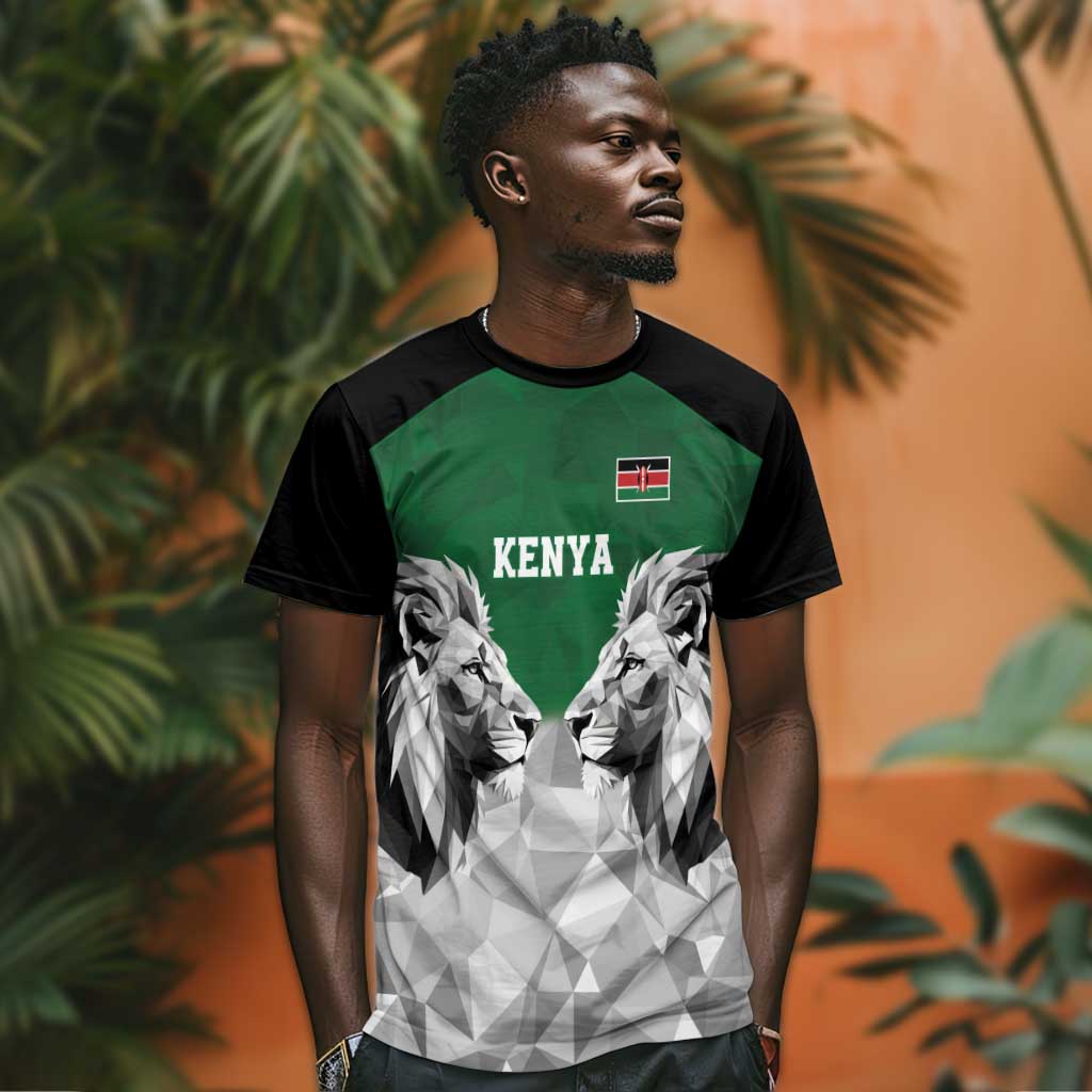 Custom Rugby Africa Kenya T shirt Green Kenyan 22-23 Motif - African Pride