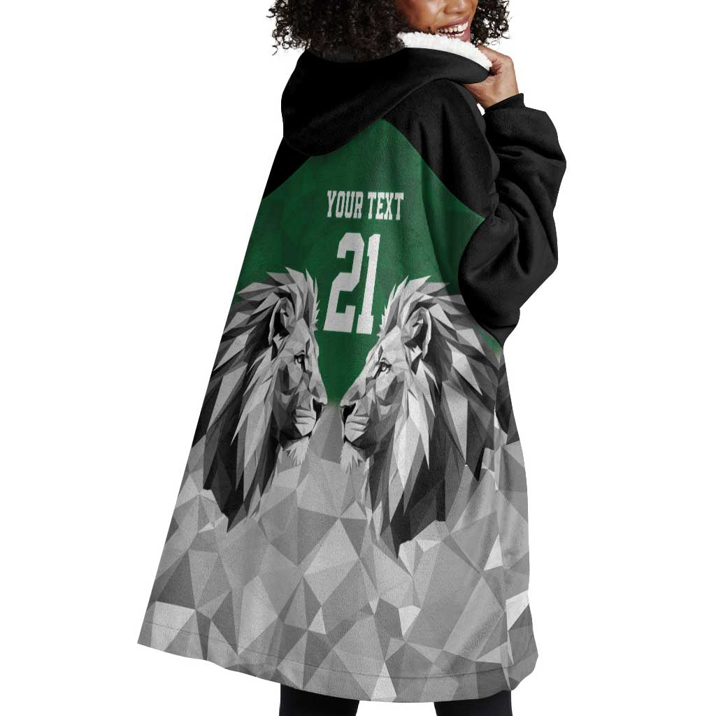 Custom Rugby Africa Kenya Wearable Blanket Hoodie Green Kenyan 22-23 Motif - African Pride