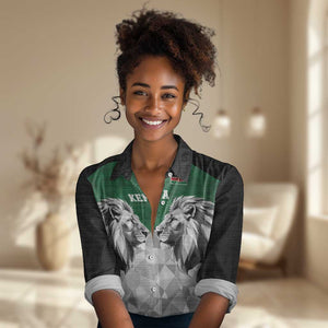 Custom Rugby Africa Kenya Women Casual Shirt Green Kenyan 22-23 Motif - African Pride