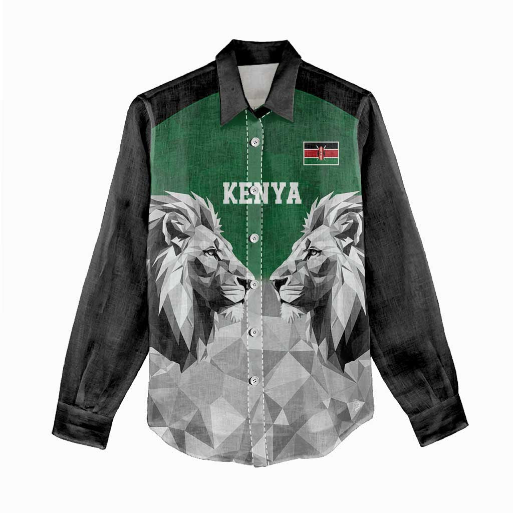 Custom Rugby Africa Kenya Women Casual Shirt Green Kenyan 22-23 Motif - African Pride