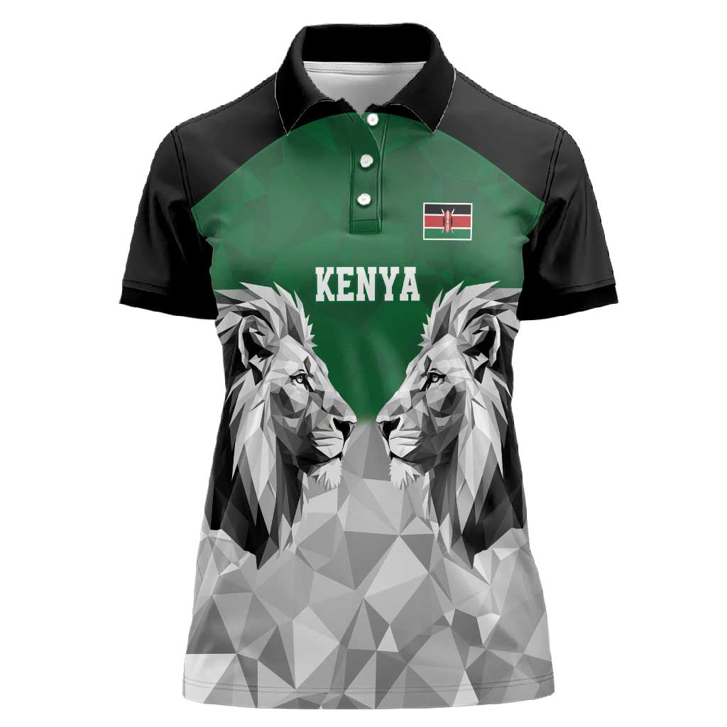 Custom Rugby Africa Kenya Women Polo Shirt Green Kenyan 22-23 Motif - African Pride