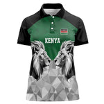 Custom Rugby Africa Kenya Women Polo Shirt Green Kenyan 22-23 Motif - African Pride