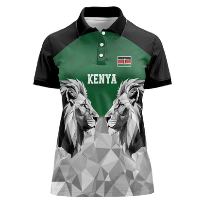 Custom Rugby Africa Kenya Women Polo Shirt Green Kenyan 22-23 Motif - African Pride