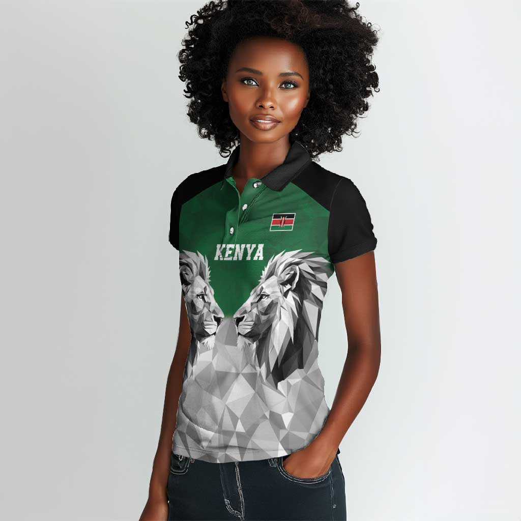 Custom Rugby Africa Kenya Women Polo Shirt Green Kenyan 22-23 Motif - African Pride