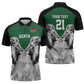 Custom Rugby Africa Kenya Zipper Polo Shirt Green Kenyan 22-23 Motif