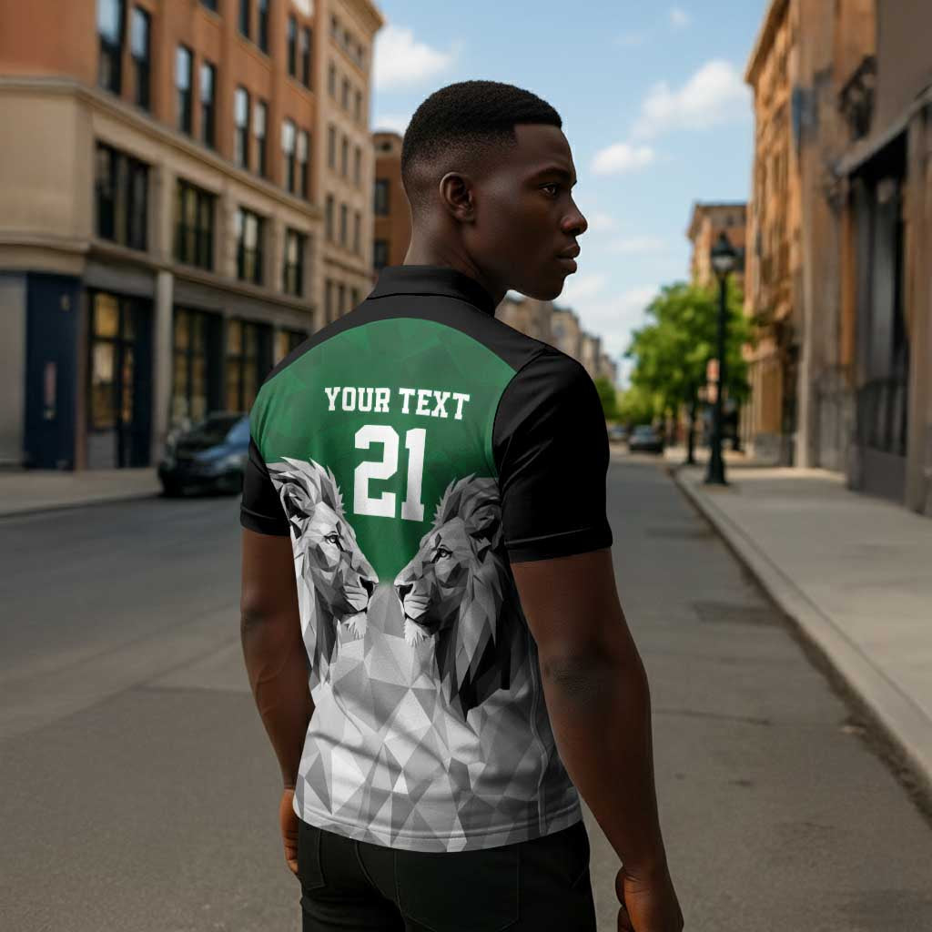 Custom Rugby Africa Kenya Zipper Polo Shirt Green Kenyan 22-23 Motif