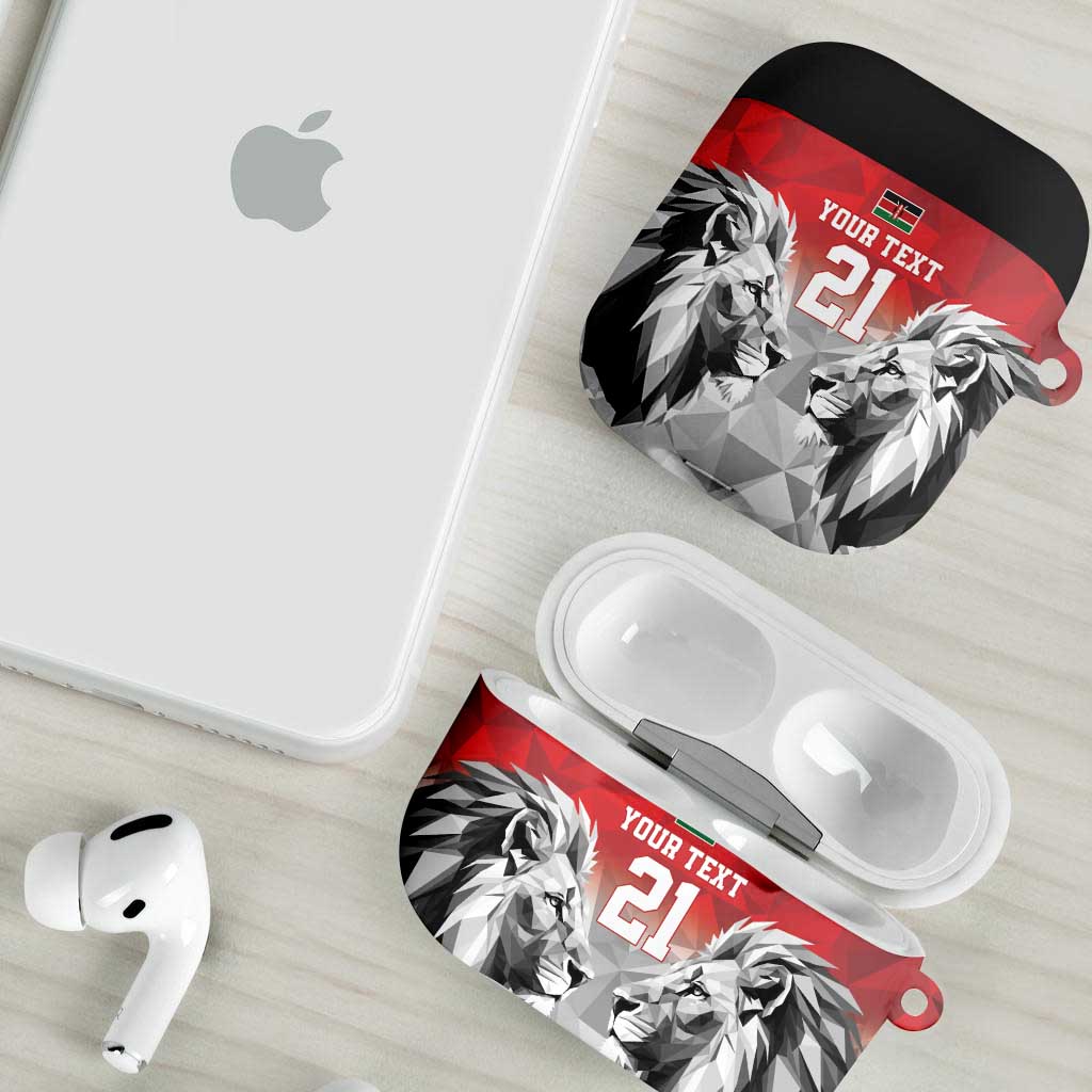 Custom Rugby Africa Kenya AirPods Case Red Kenyan 22-23 Motif