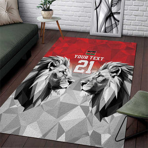 Custom Rugby Africa Kenya Area Rug Red Kenyan 22-23 Motif - African Pride