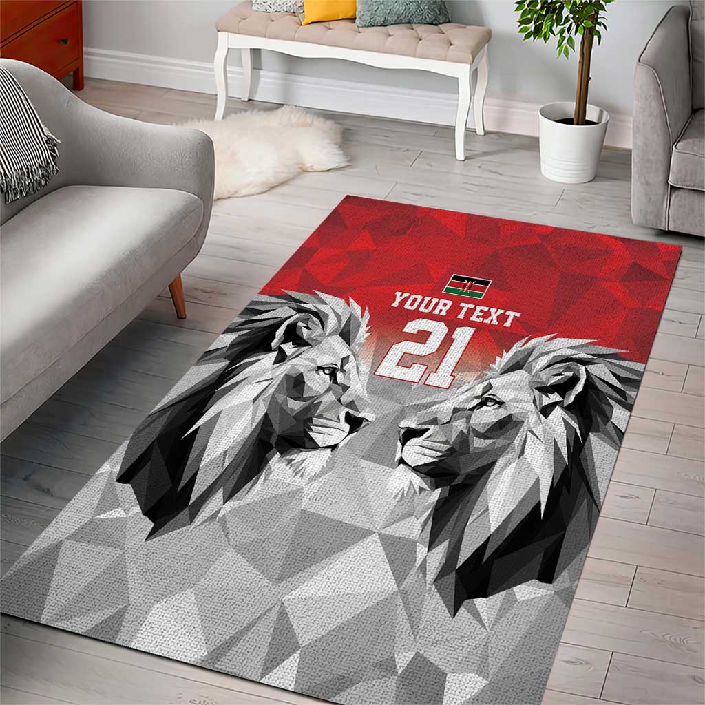 Custom Rugby Africa Kenya Area Rug Red Kenyan 22-23 Motif - African Pride