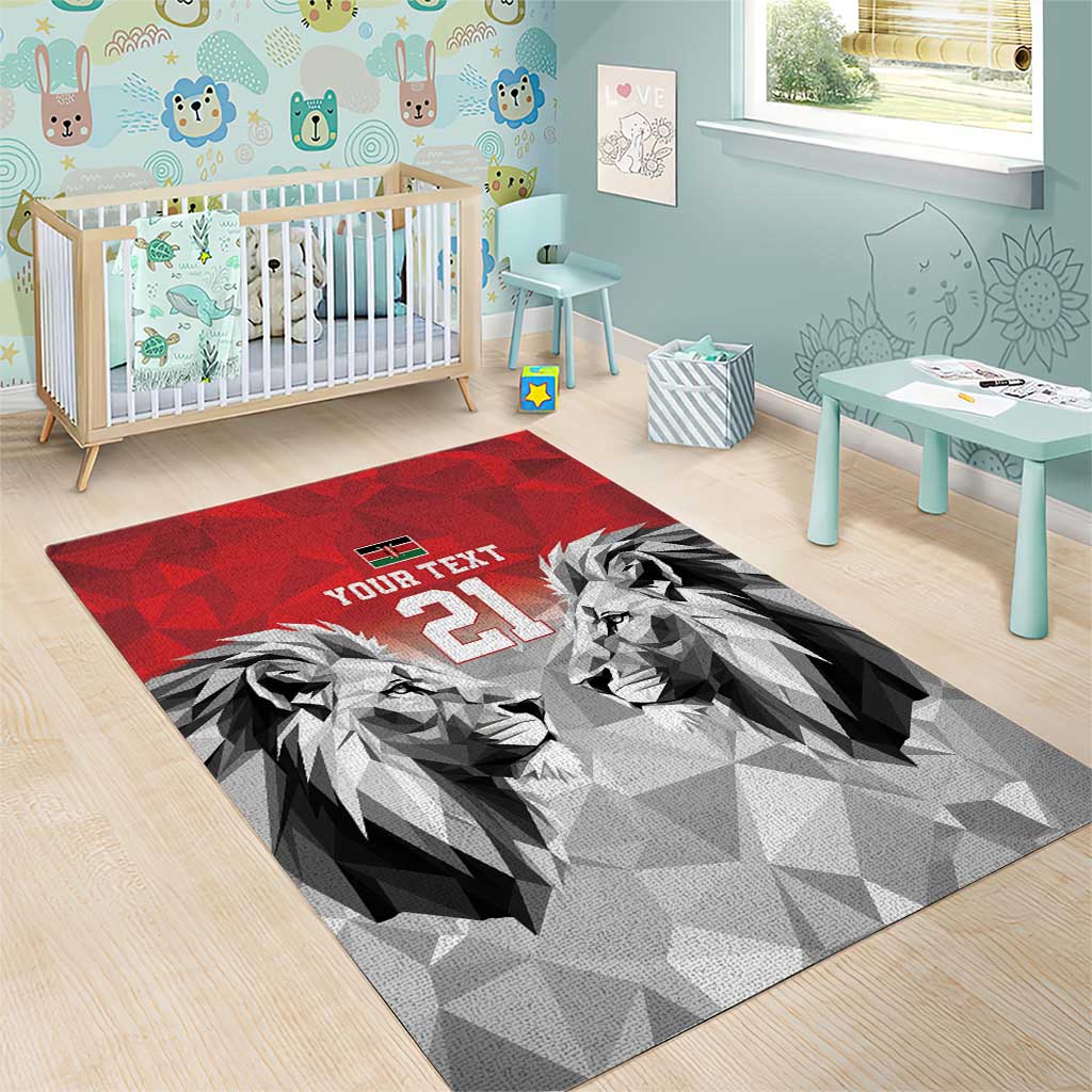 Custom Rugby Africa Kenya Area Rug Red Kenyan 22-23 Motif - African Pride