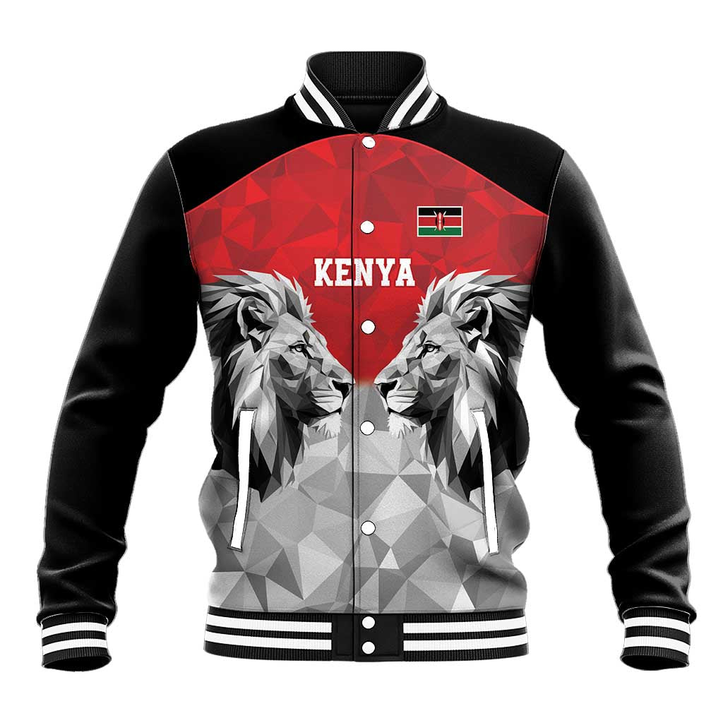 Custom Rugby Africa Kenya Baseball Jacket Red Kenyan 22-23 Motif - African Pride