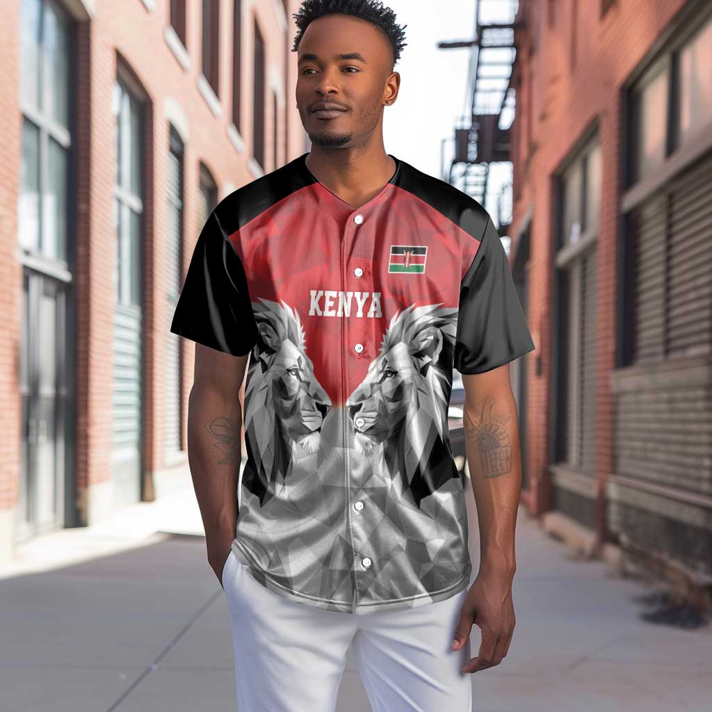 Custom Rugby Africa Kenya Baseball Jersey Red Kenyan 22-23 Motif - African Pride