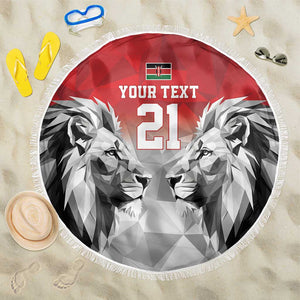 Custom Rugby Africa Kenya Beach Blanket Red Kenyan 22-23 Motif - African Pride
