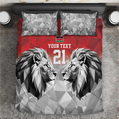 Custom Rugby Africa Kenya Bedding Set Red Kenyan 22-23 Motif - African Pride